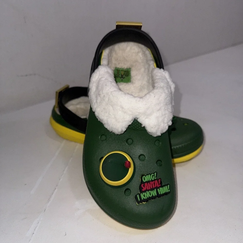 Buddy The Elf × Crocs Fleece Lined Clogs Kids Sz J 3 Christmas Character Shoes